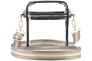 WEIMZC Clear Crossbody Bag Stadium Approved,Adjustable Shoulder Strap Clear Crossbody Purse for Concerts,Sports Events