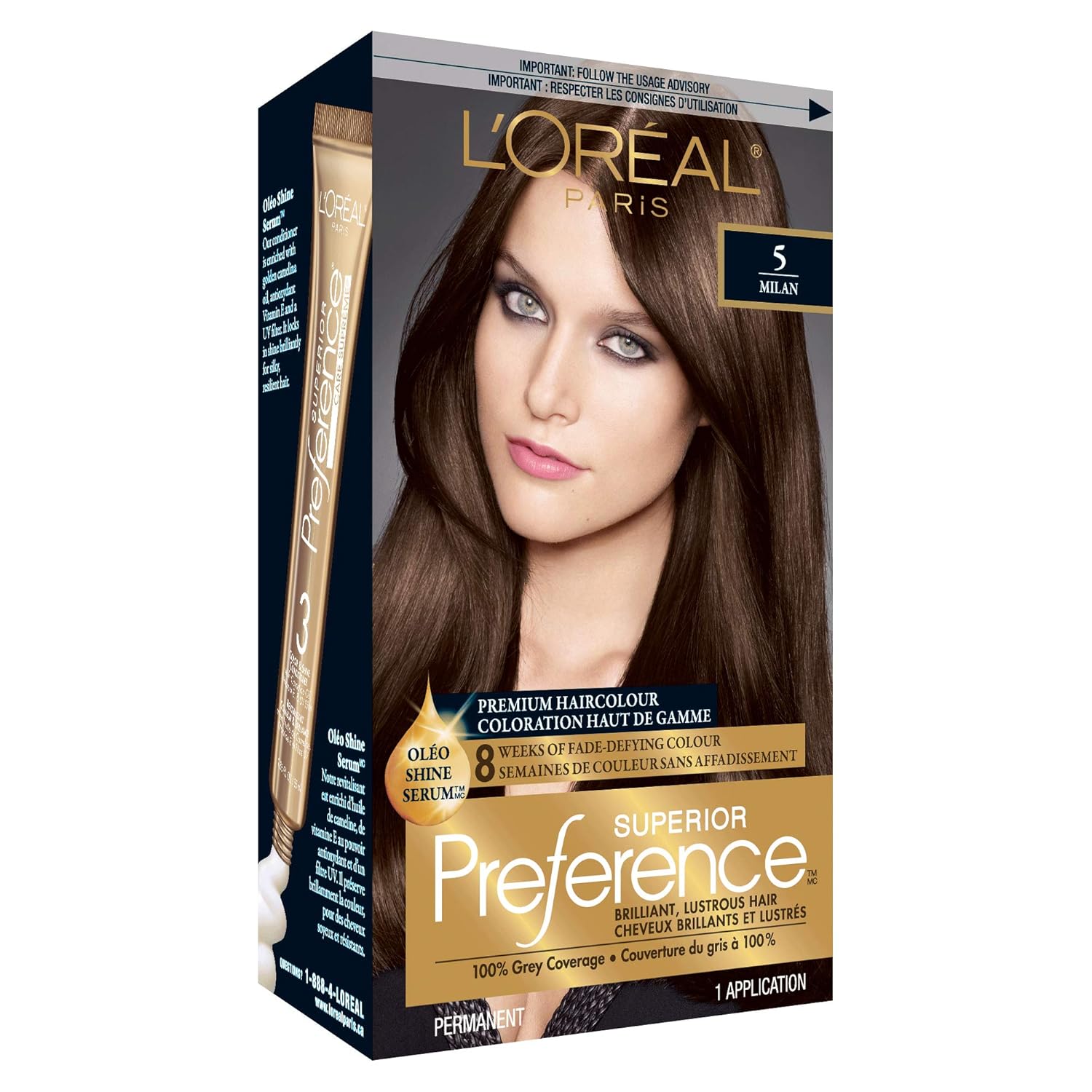 Amazon Com L Oreal Paris Superior Preference Premium Haircolour 5 Milan Medium Brown Beauty