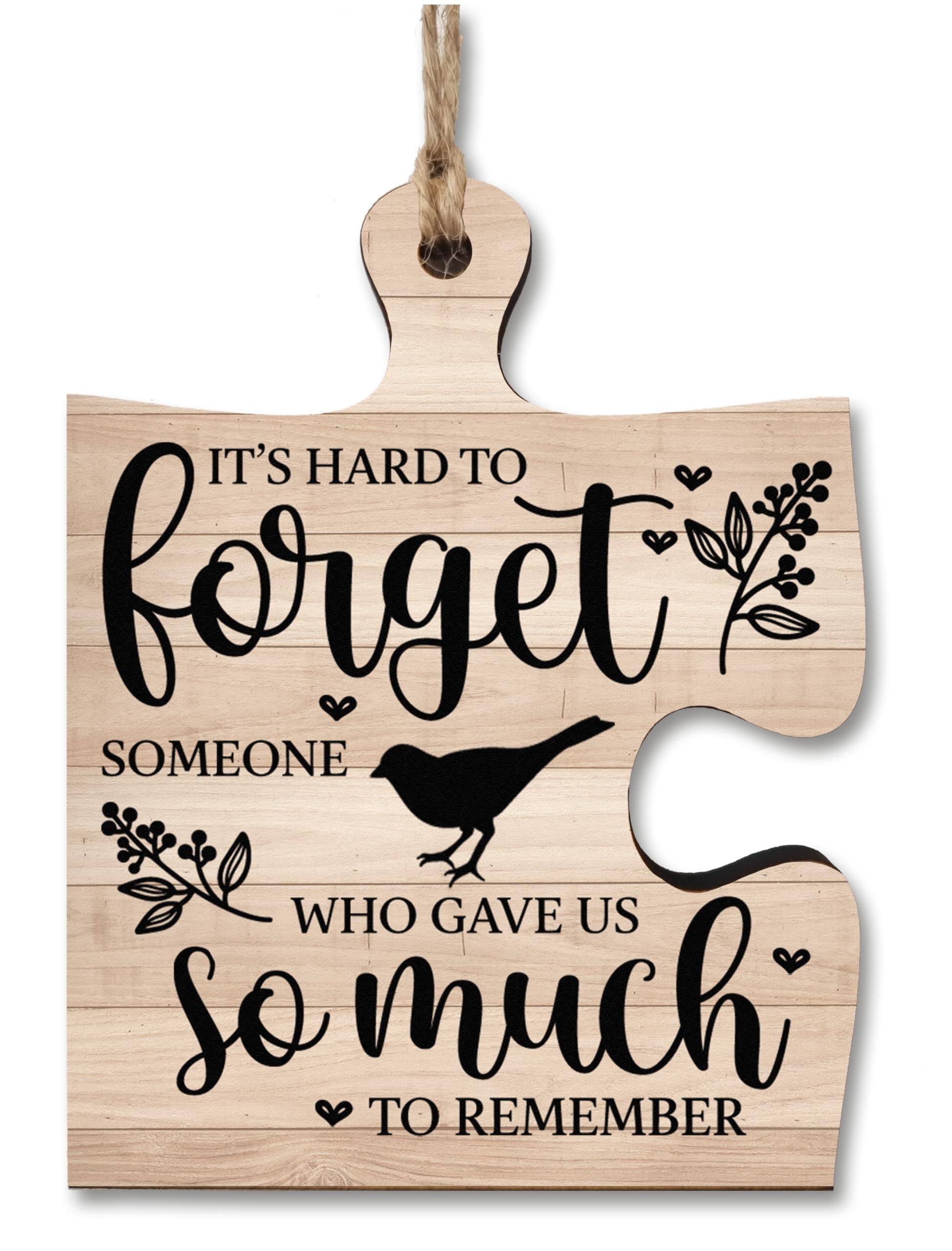 The Plum Penguin Hanging Jigsaw Puzzle Hard to Forget Remember Somone Special Remembrance Sign Ornament