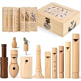 JALYNXOR 11-Piece Bird Whistle Set, Handcrafted Wooden Calls in Display Box, Bird Watching Gift for Nature Lovers and Outdoor Learning