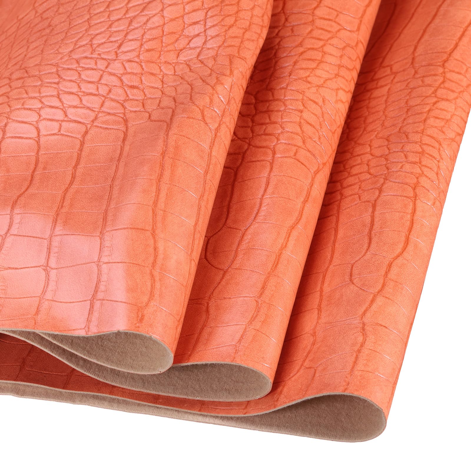 DMiotech Faux Leather Sheet 72 Inch x 54 Inch Alligator Camel Brown Crocodile Pattern PU Leather Roll for Handmade DIY Craft Projects