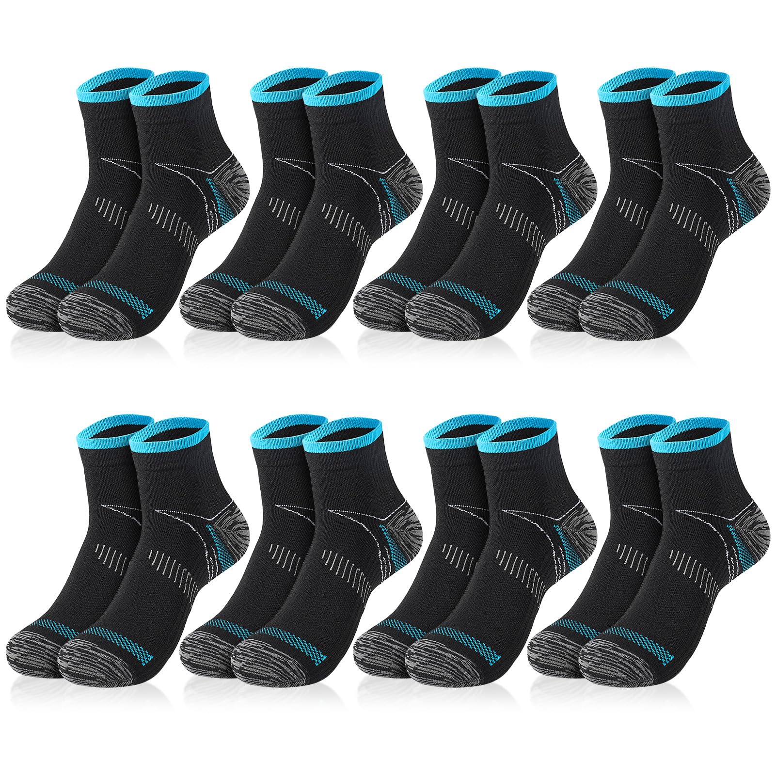 GSrenyu 8 Pairs Compression Socks for Women & Men, Upgraded Plantar Fasciitis Socks Relief Foot Pain Arch Support Ankle Support Socks for Athletic Sports Running Medical Travel Pregnancy (L-XL)