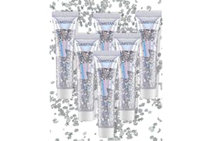 SUMEITANG 6PCS Silver Face Body Glitter Gel，Holographic Chunky Sequins Body Glitter Paint for Party Singer Concerts Music Festival Rave Accessories for Girls Women Face Body DIY Sparkling Makeup