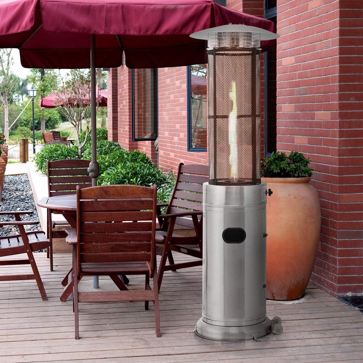 BALI OUTDOORS Propane Patio Heaters FloorStanding Round Dancing Flame