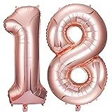 Jonhamwelbor 18 Number Balloons Rose Gold Big Giant