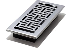 Decor Grates AJH410-C Oriental Floor Register, 4x10 Inches, Chrome