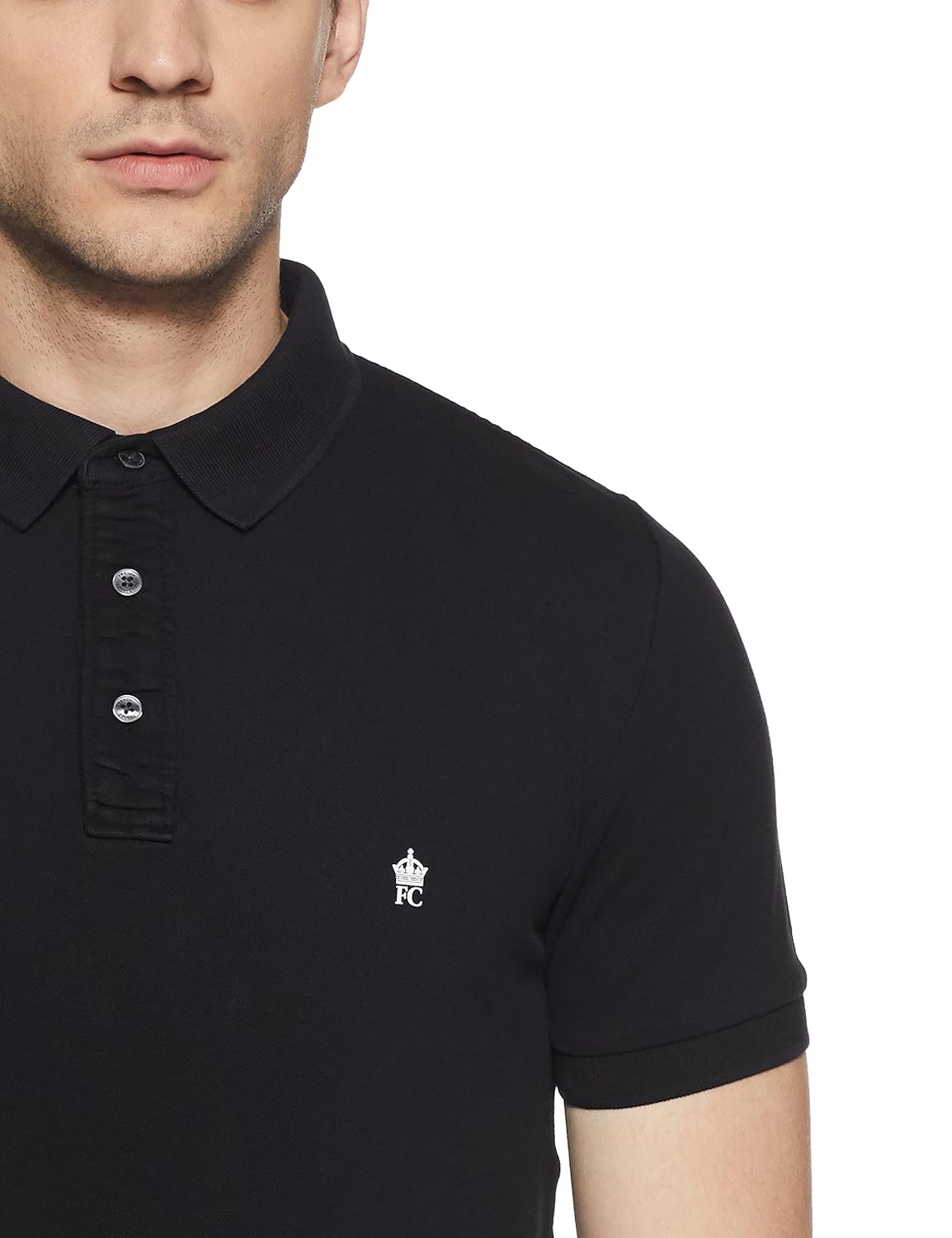 french connection men's solid slim fit polo