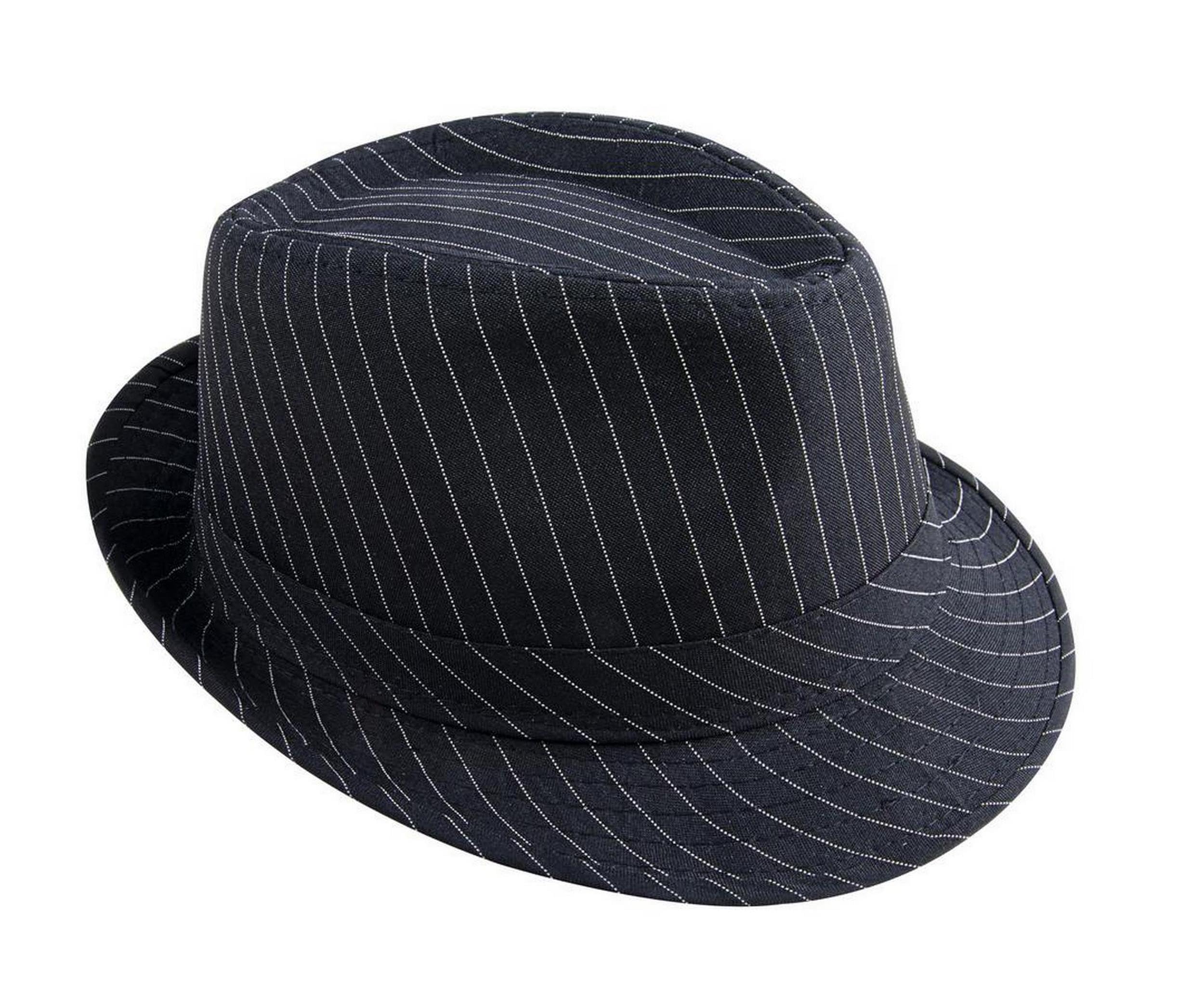 P 'tit clown 40388 Fabric Adult – Borsalino Hat – Black/White Stripe