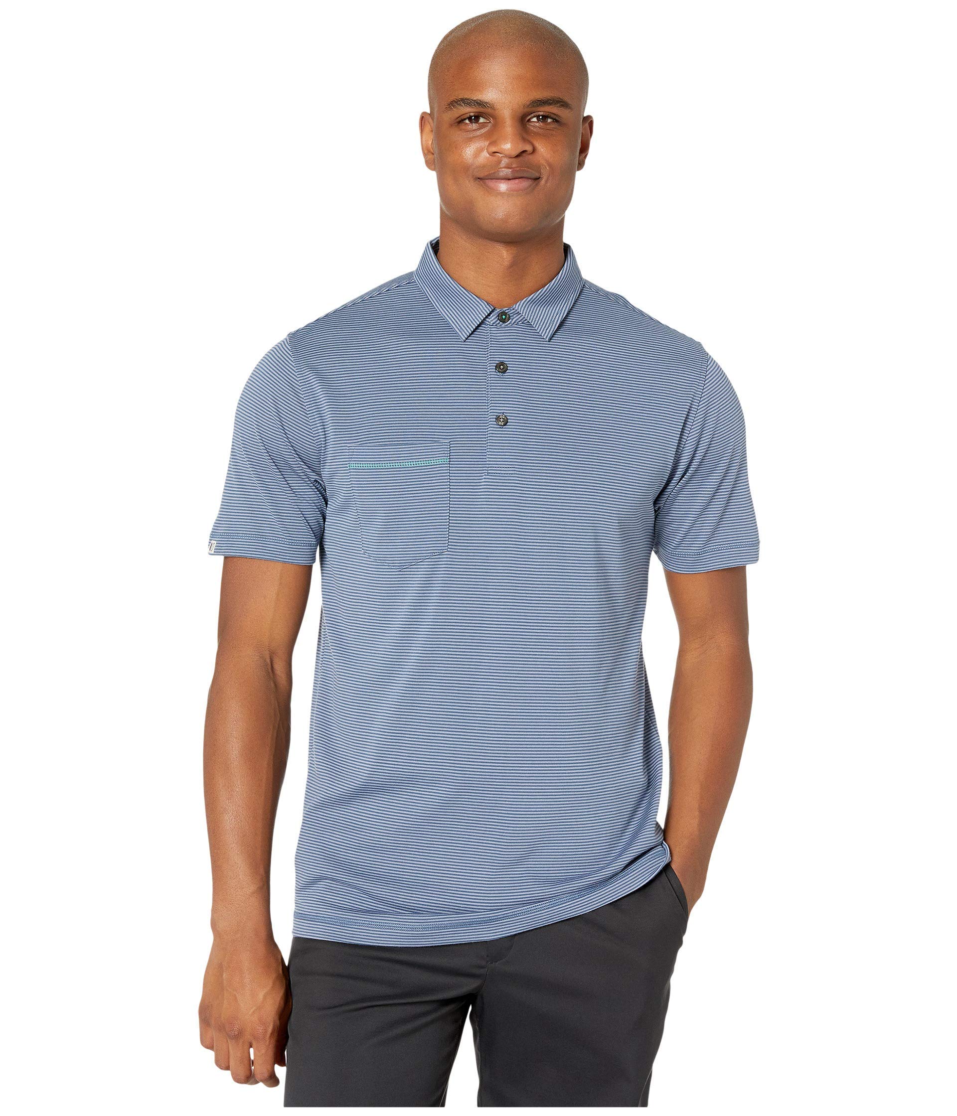 Men's LS1119 - Dry-TEK Poly/Cotton Striped Polo w/Pocket