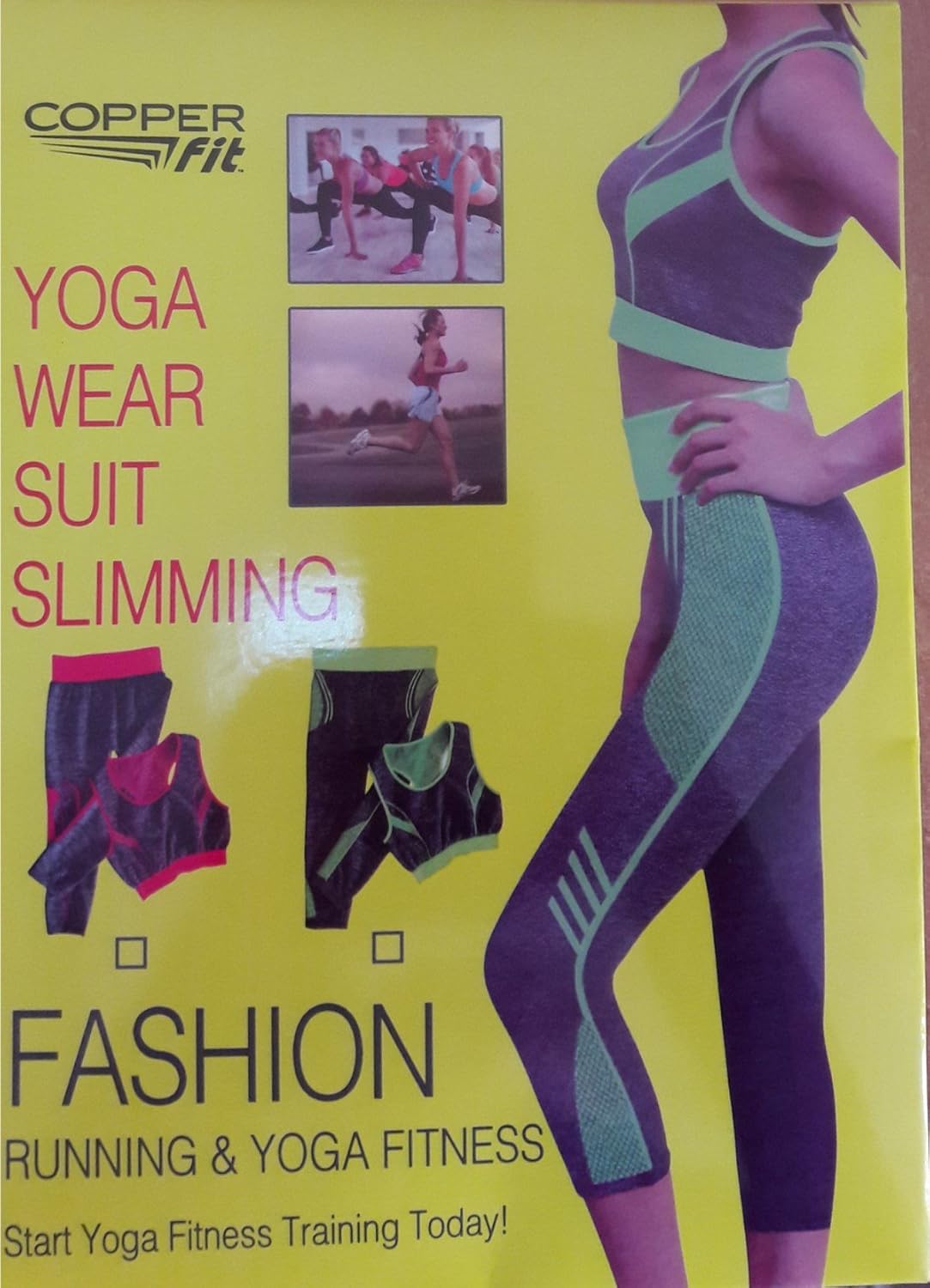 copper fit yoga wear suit slimming