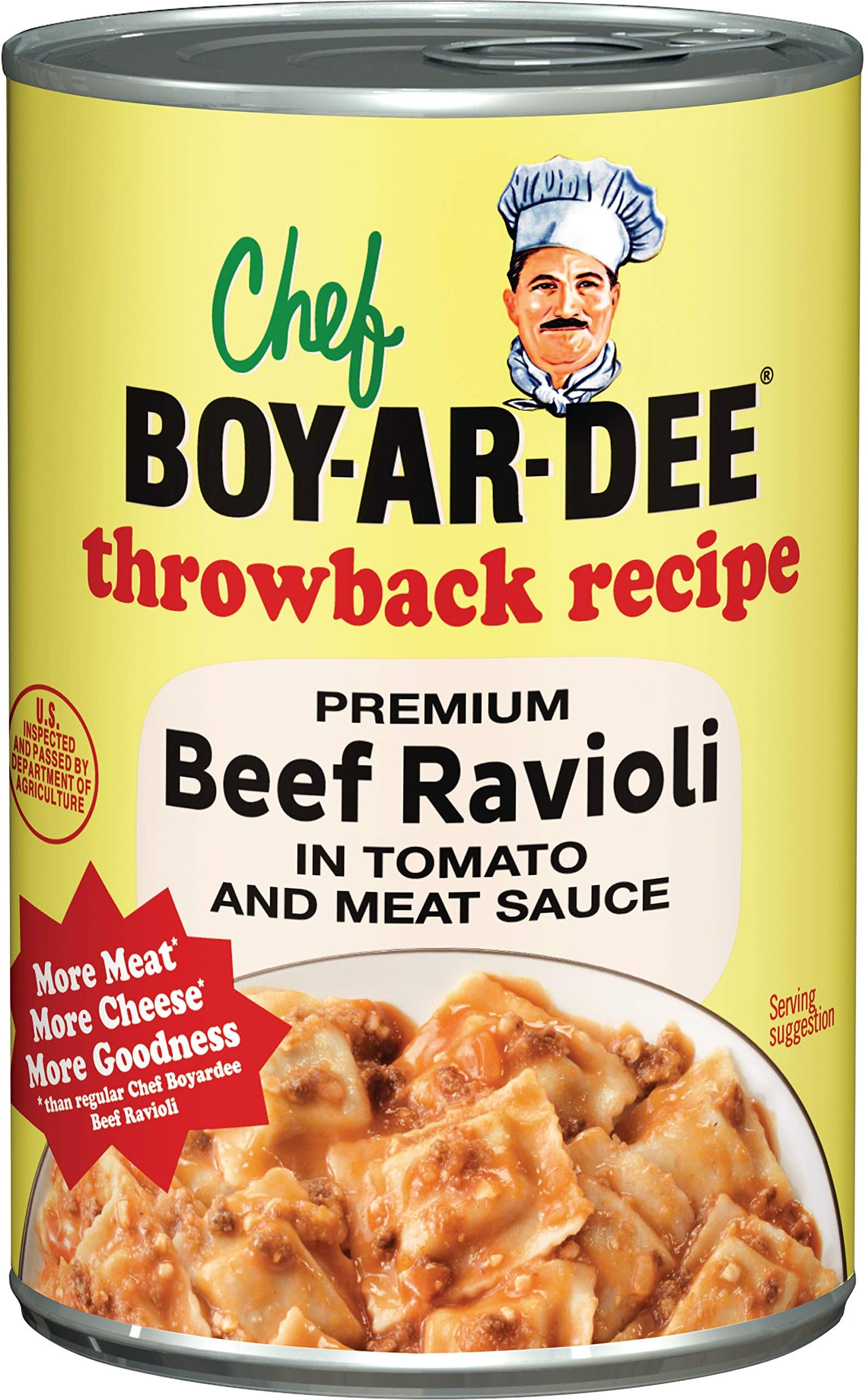Chef Boyardee Throwback Recipe Premium Beef Ravioli in Tomato and Meat Sauce, 15 Oz. (Pack of 12)
