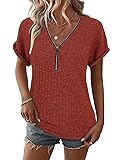 Koscacy Women's Plus Size Work T-Shirts Cap Sleeve
