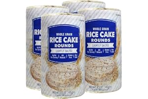 Snacktery Lightly Salted Rice Cakes - Thin & Crunchy Whole Grain Brown Rice Cakes - Low Calorie, Gluten Free - Pack of 4