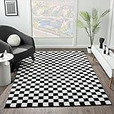 LUXE WEAVERS Geometric Checkered Black and White 5x7 Area Rug