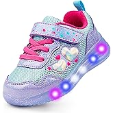 YESKIS Toddler Boys Girls Light Up Shoes LED Flashing Lightweight Mesh Breathable Adorable Running Sneakers for Toddler and Little Kid