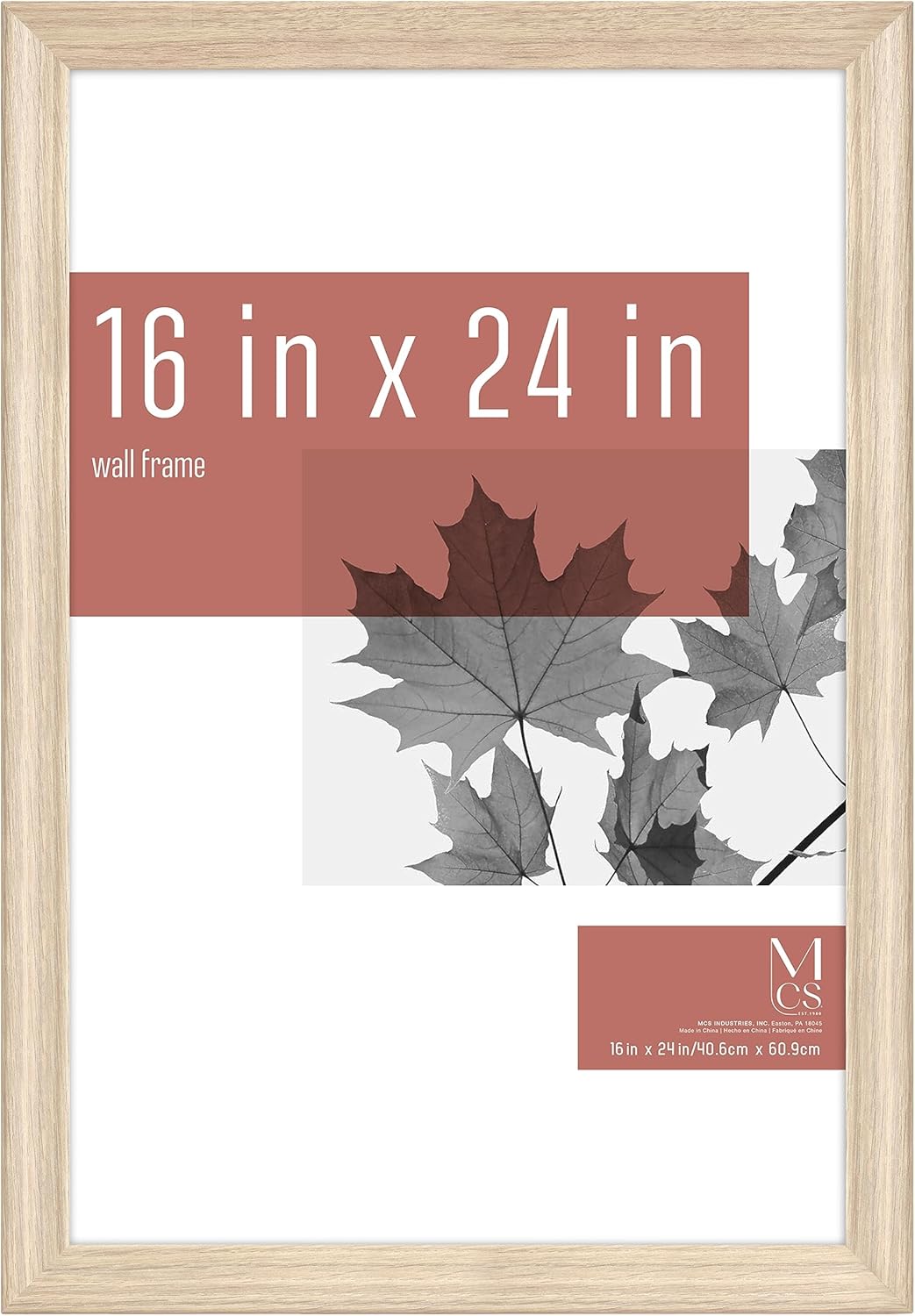 Photo Albums, Frames & Accessories - MCS Classic Studio Gallery Wall Frames, Natural Woodgrain, 16 x 24 Inch, Single