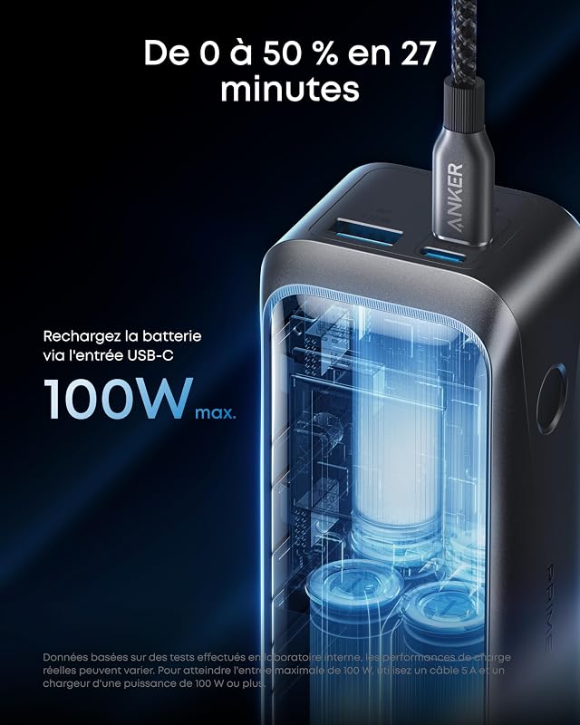 Prime Batterie Externe 20100 mAh, Sortie Max 220W, 3 Ports