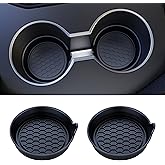 Amooca 2-Pack Car Cup Coaster Silicone Spill-Proof Cup Holder Inserts | Universal Fit Most Car SUV Truck, Deep Cup Design, Heat Resistant, Non-slip, Easy Clean, Car Interior Accessories, Black