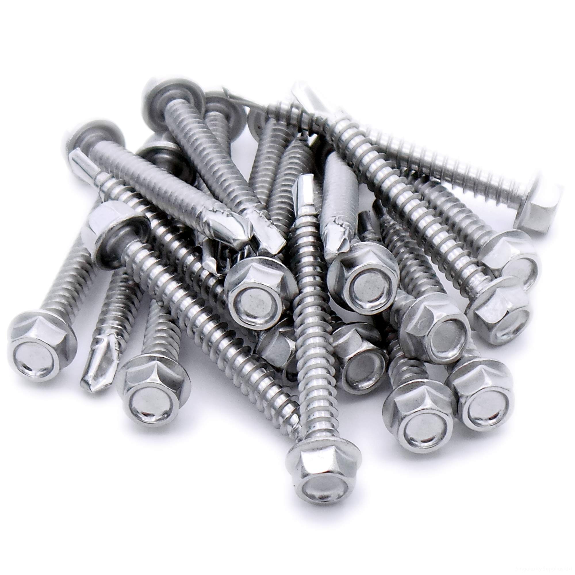 No.10 x 1 (4.8mm x 25mm) Hex Self-Drilling Screw (Flanged) - Stainless Steel (A2) (Pack of 20)