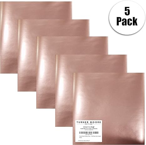 Amazon Com Rose Gold Metallic Vinyl Adhesive 12 X 12 Vinyl Adhesive Sheets For Silhouette Cameo Cricut Maker Explore Scrapbooking Stickers Decals Peel N Stick By Turner Moore Rose Metalized Vinyl 5 Pk Arts