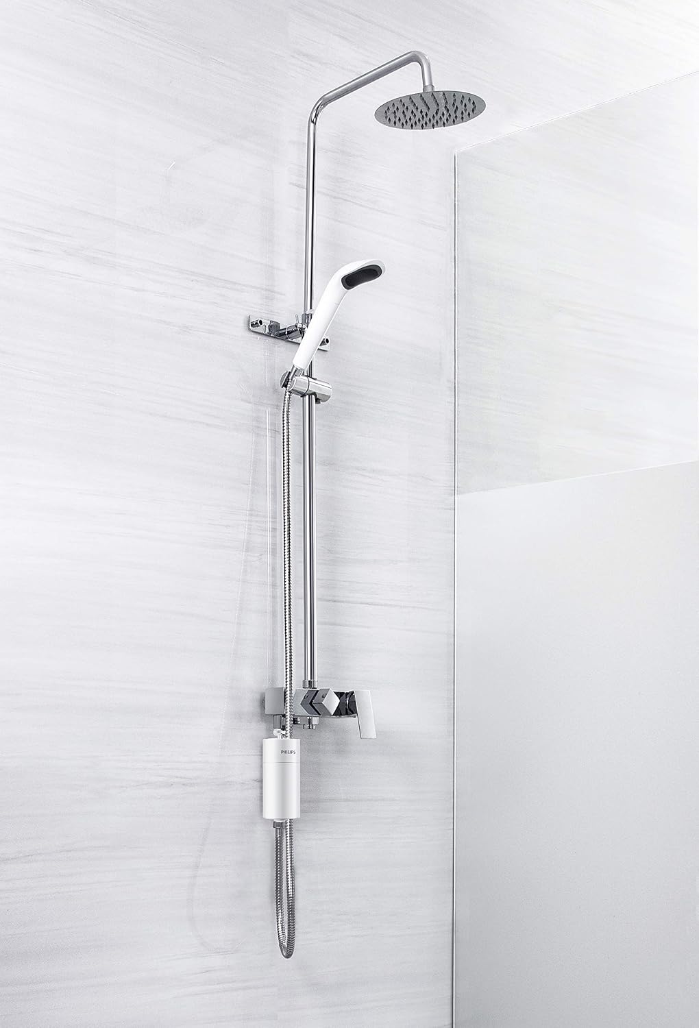 Philips Water in-Line Shower Filter and 1 Replacement Cartridge, 50 000 L Filtration Capacity, White - Image 4