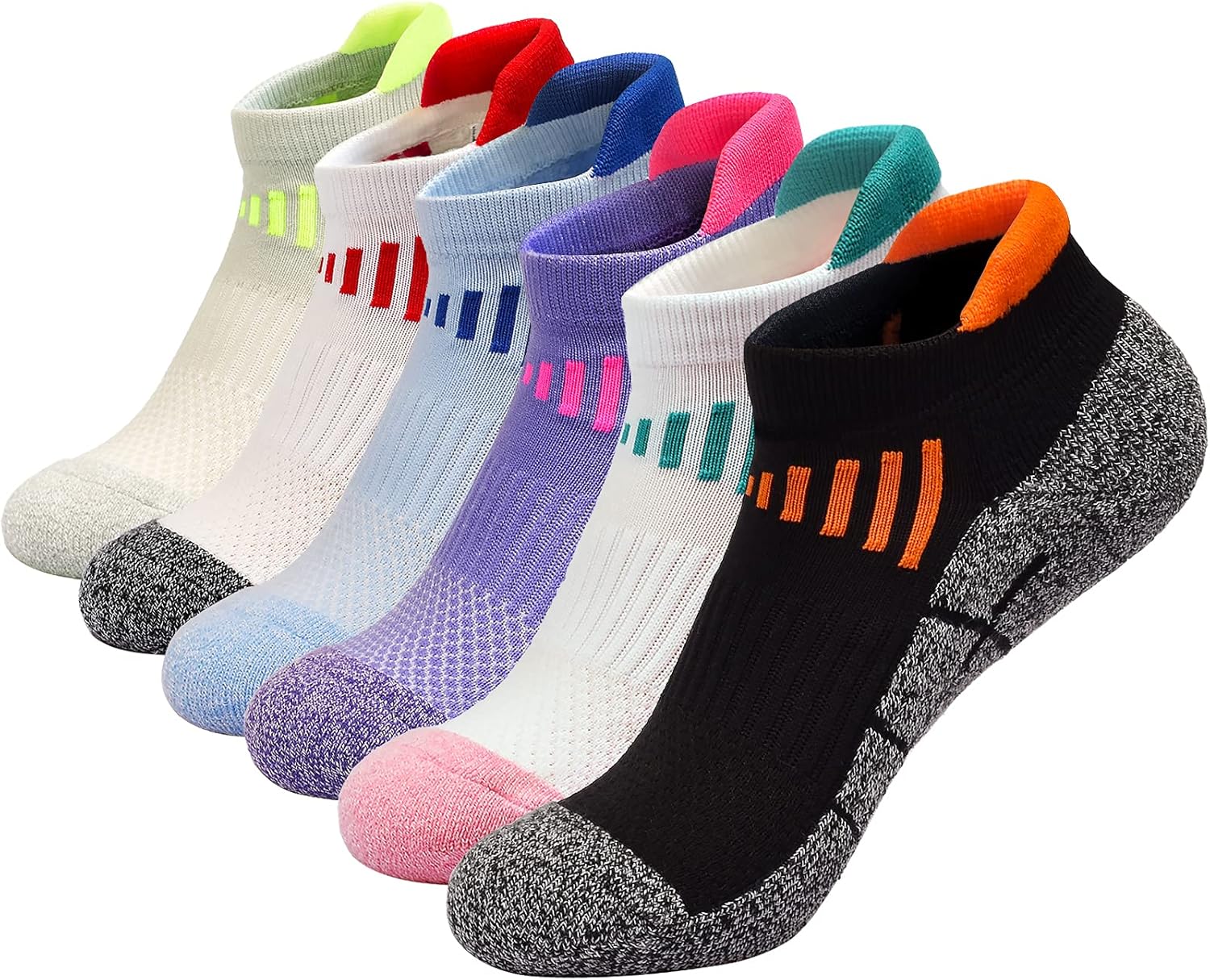 Womens Ankle Athletic Socks Low Cut Cushioned Breathable Running Performance Sport Tab Cotton