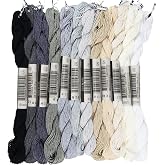 KCS 328 Yards(300 Meters) Mercerized Pearl Cotton Crochet Needlepoint Thread,Size 5, 12 skeins,Mixed Color 01