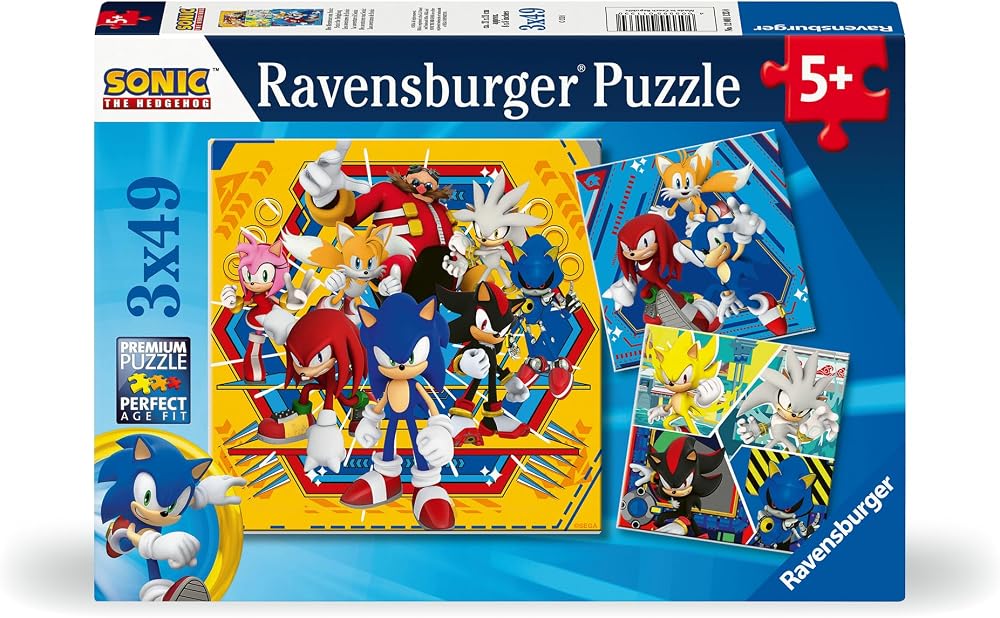 Ravensburger Sonic The Hedgehog 3 x 49 Piece Puzzles 5 Years Up