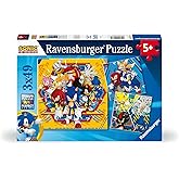 Ravensburger Sonic The Hedgehog 3 x 49 Piece Jigsaw Puzzle Set for Kids - Screen-Free Activity Boosts Concentration and Focus