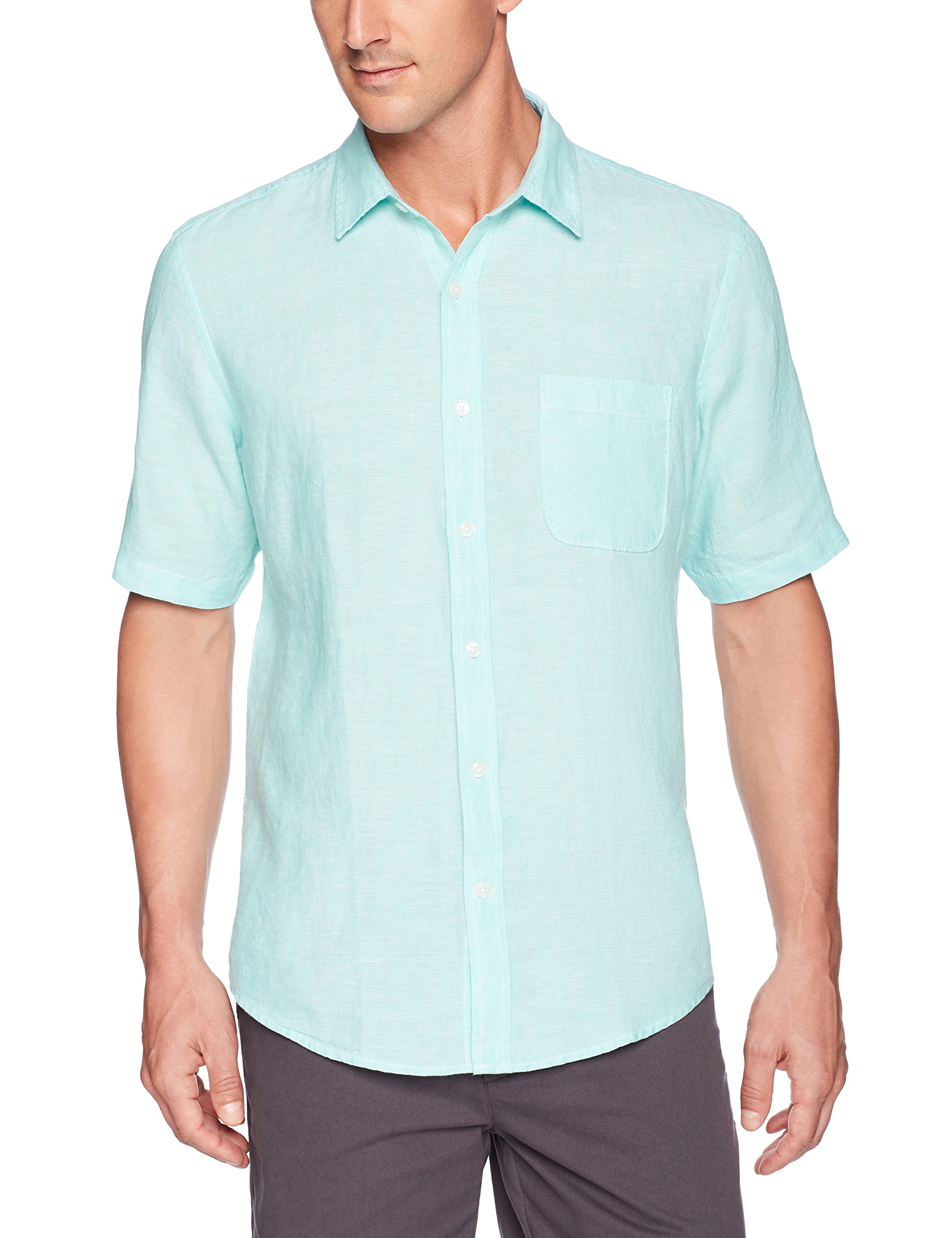 Amazon Essentials Men's RegularFit ShortSleeve Linen Shirt