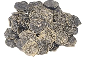 Keenso 100 Pcs Pirate Coins St Patrick Coin Plastic Coins Fake Play for Halloween Party (Bronzed)
