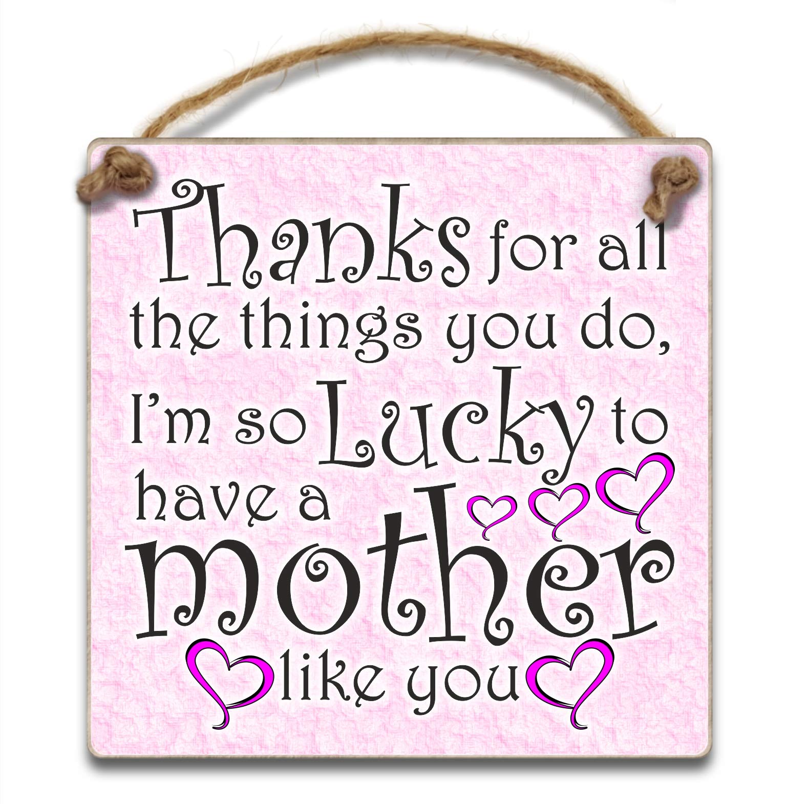 HmHome Thanks for all the things you do i'm so lucky to have a mother like you, Bottle Tag Small plaque
