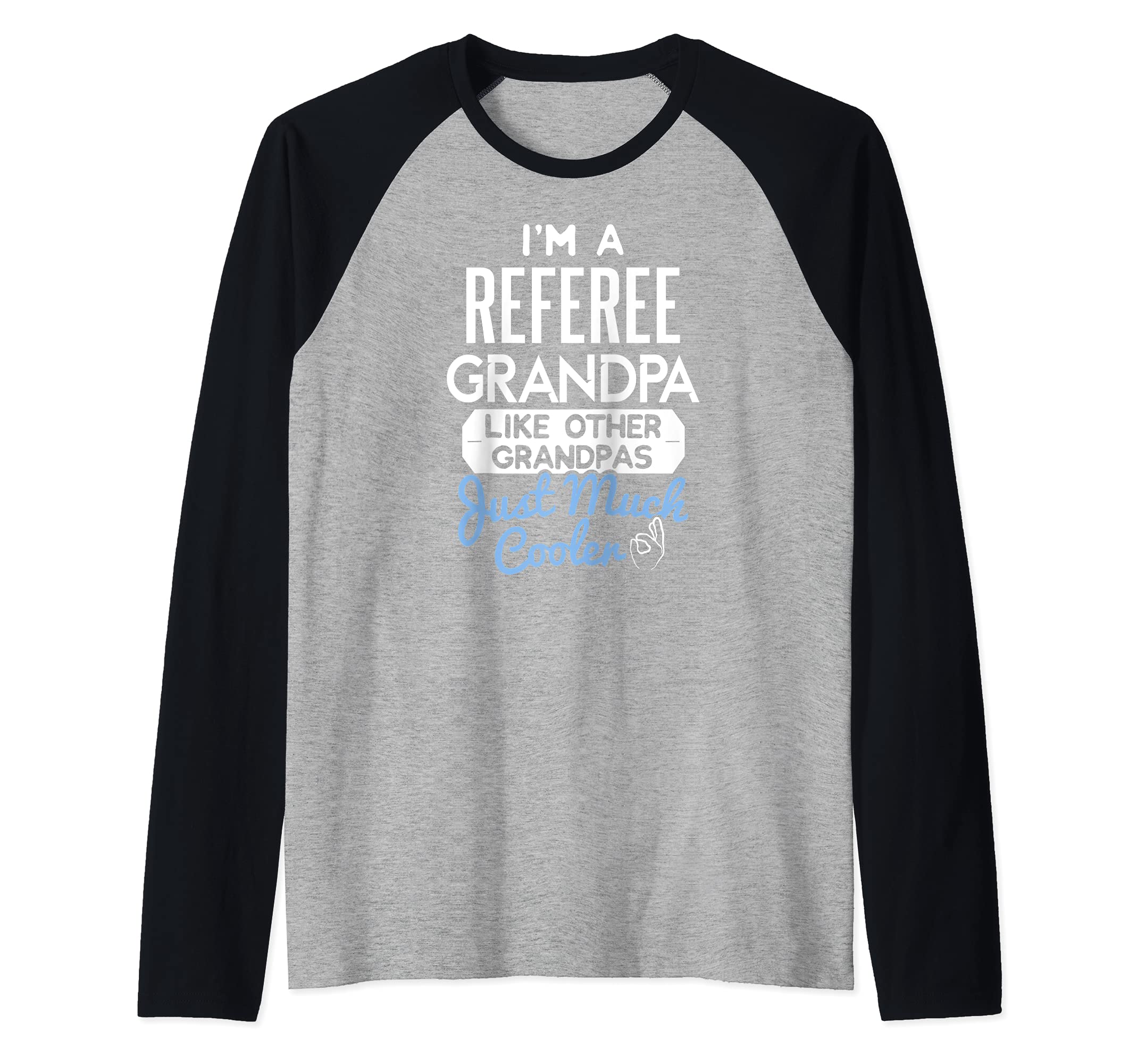 Cool Fathers Day Design Referee Grandpa Raglan Baseball Tee