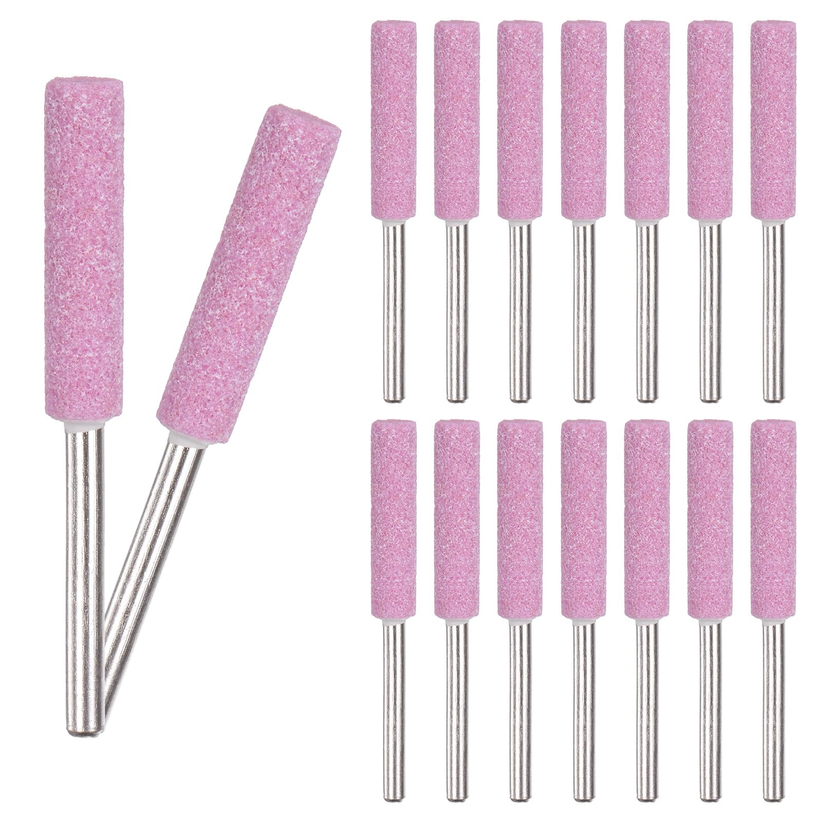 M METERXITY 16-Pack 7/32 Inch Titanium Plated Diamond Chainsaw Sharpener, High Hardness Grinding Stone Chainsaw Sharpening Kit for Electric Chainsaw Sharpener/Stone Carvings [3mm Pink]