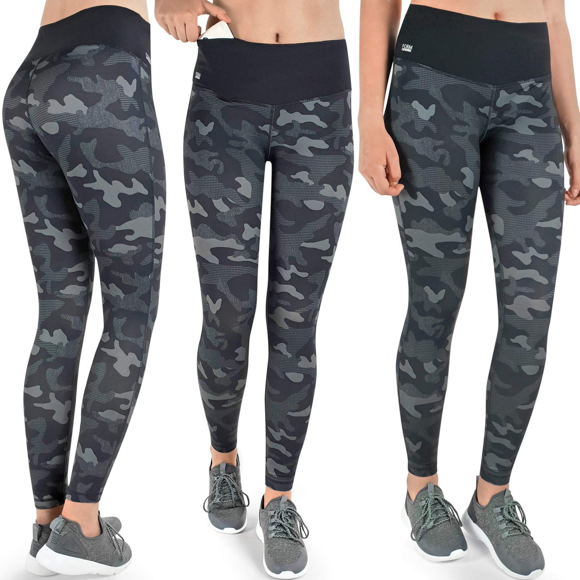 Formbelt Womens Running Tights Long/Workout Pants/Sports Leggings with Integrated Running Belt for Smartphone Keys | Fitness Yoga Cycling Outdoor Gym | High Waist Stretch Comfy Compression
