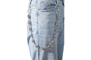 PINKPIN Wallet Chain Skull Jeans Chain Pants Chain Pocket Chain Belt Chain for Key Wallet Hip-Hop Fashion Goth Chain Silver