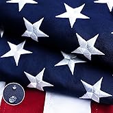 TOPFLAGS American Flag Cotton US Flags 3x5 for 250th Anniversary - New Cotton Fabric Embroidered Stars Heavy Duty USA flag for Indoor Outdoor Sewn Stripes with Brass Grommets