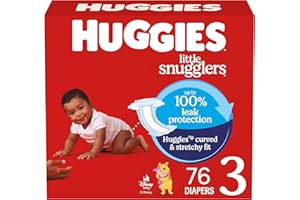 Huggies Size 3 Diapers, Little Snugglers Baby Diapers, Size 3 (16-28 lbs), 76 Count, Packaging May Vary