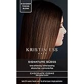 Kristin Ess Hair Gloss in Chocolate Cosmo Dark Golden Brown - 4 Wk Semi Permanent Hair Color for Women - Chocolate Brown Color Depositing Conditioner &amp; Toner for Vibrant Color + Shine - Hair Dye Glaze