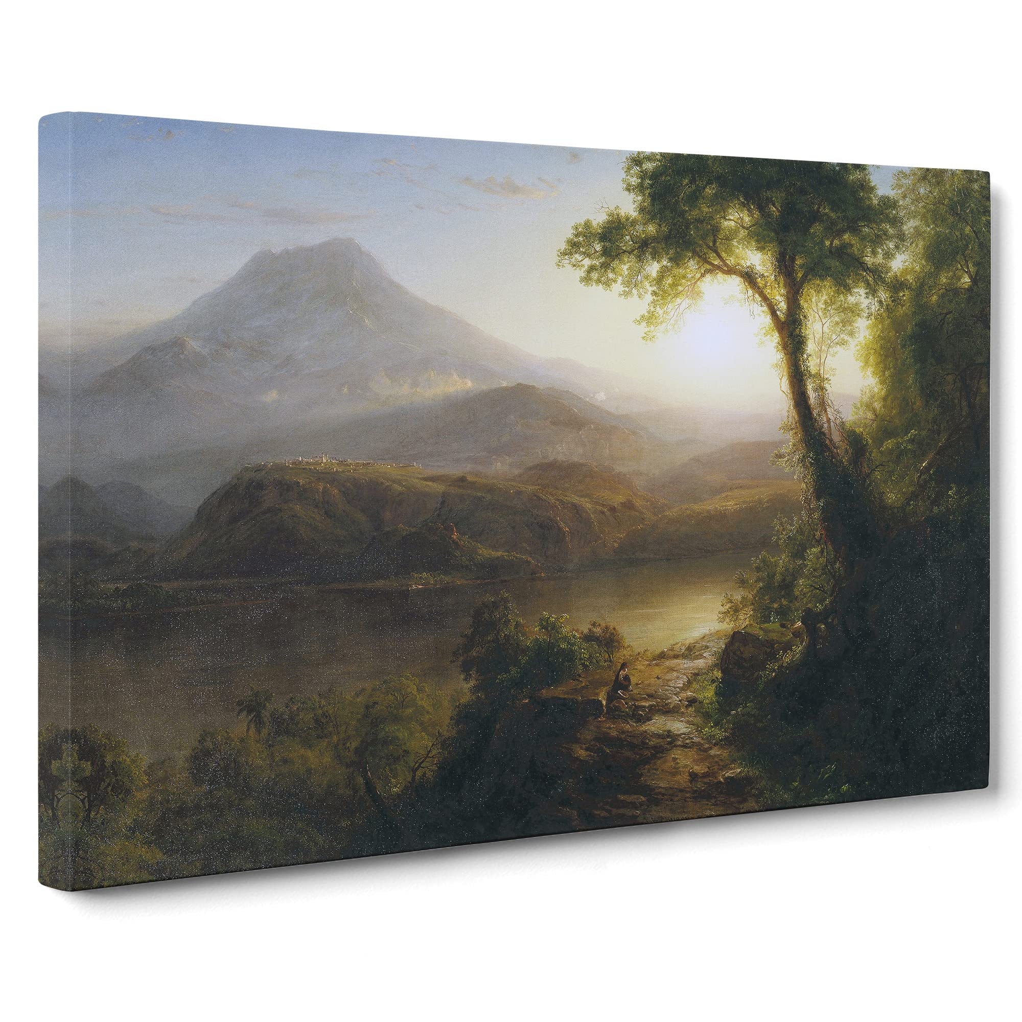 Tropical Scenery By Frederic Edwin Church Canvas Print | Gallery Wrapped 30mm Frame Wall Art | 20x14 inches | Ready to Hang | Classic Cityscape Picture | Living Room Bedroom Lounge Office