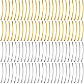 PAGOW 200 Pcs Tube Beads, 25mm Curved Noodle Beads, Gold Silver Spacer Beads for Jewelry Making DIY Necklace Bracelet Findings