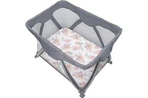 Kushies Baby 100% Breathable Cotton Percale Pack n Play/Palyard/Playpen Fitted Sheet，Fully Elasticized- Made in Canada, 29" x
