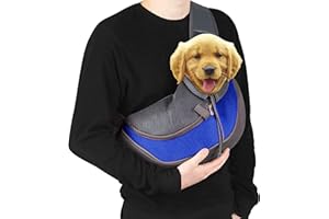 ELEVATED ENDEAVORS, LLC Dog Sling Carrier for Small & Medium Dogs - Breathable Mesh Puppy Travel Bag with Adjustable Strap, Zipper Touch Pocket- Perfect Pet Sling for Outdoor, Travel- Keep pet Comfortable (0-15lb, Blue)