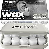 PQ Wax Ear Plugs for Sleep - 15 Silicone Wax Earplugs for Sleeping and Swimming, Gel Ear Plugs for Noise Cancelling & Ear Pro