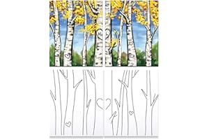 VALLSIP 2 Pack Paint and Sip Canvas Painting Kit Pre Drawn Canvas for Painting for adults Stretched Canvas Couples Games Date Night Birch Lettering Anniversary Gifts Paint Party Supplies Favor(8x10)