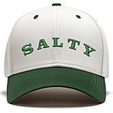 Stitchverse Salty Embroidered Green Hats Cotton Beach Baseball Cap Funny Hats Adjustable Dad Hat Women Cap