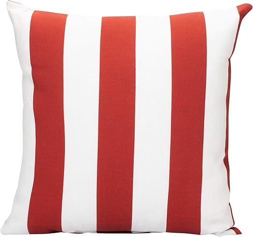 Amazon Com Cabana Bright Red And White Stripe Pattern 16 X 16