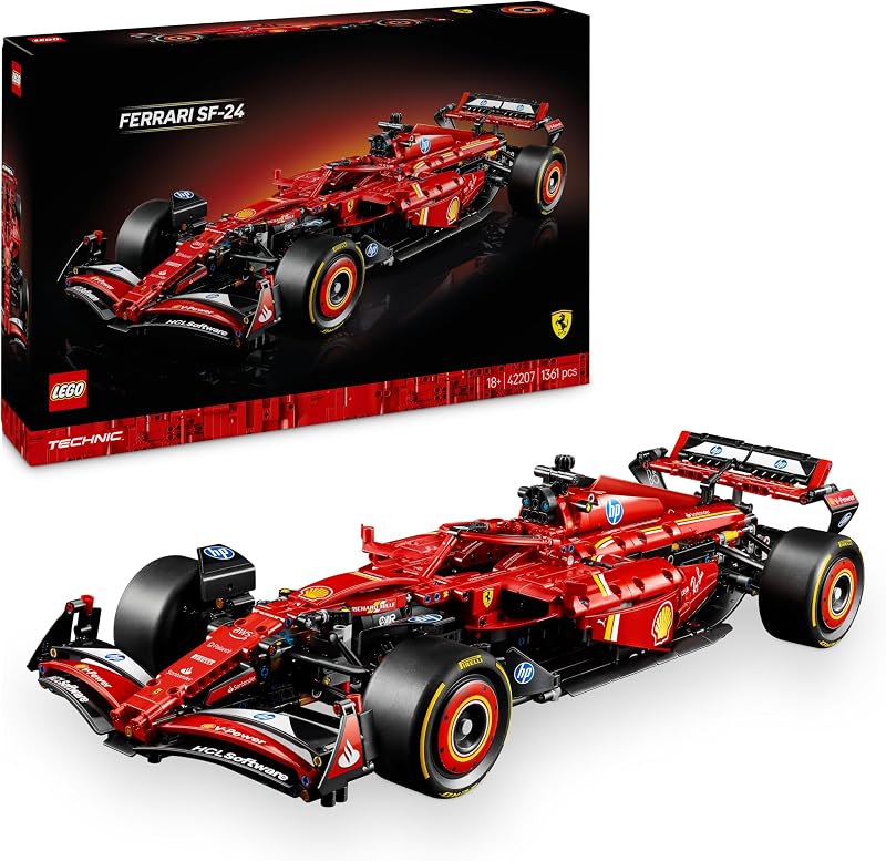 Technic Monoposto F1 Ferrari SF-24 - Modello di Auto Formula 1 da Collezione in Scala 1:8 con Motore V6, Cambio, Sterzo e DRS, Idea Regalo per Adulti, Uomo e Donna Fan Sport Motoristici 42207
