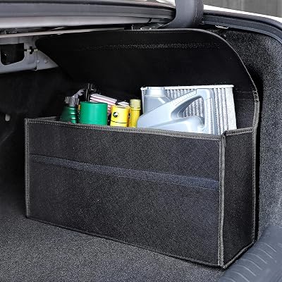 Vinsani Car Boot Organiser Bag Anti Slip Foldable Large Black