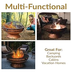 Sunnydaze 30-Inch Large Outdoor Fire Pit - Wood